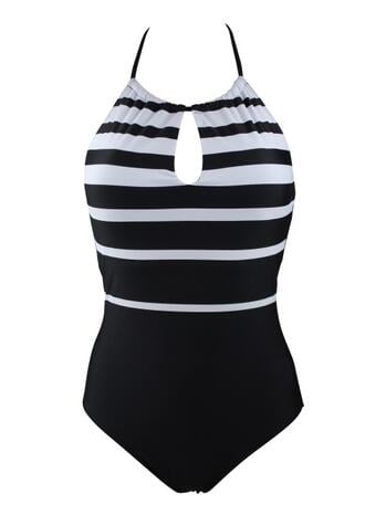 LENTIGGINI JOLIE Black/White Stripe Badpak