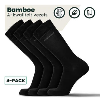 BAMBOOSA JASON Bamboe Sokken Black 4 pack