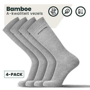 BAMBOOSA JASON Bamboe Sokken Grey Melee 4 pack