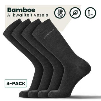 BAMBOOSA JASON Bamboe Sokken Antraciet 4 pack