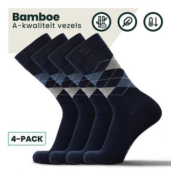 BAMBOOSA STEVE Sokken Navy/Print 4 pack