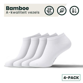 BAMBOOSA JORDAN Sneaker Sokken White 4 pack