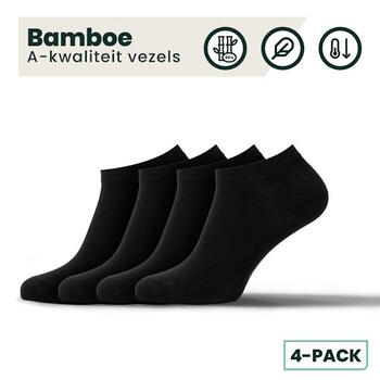 BAMBOOSA JORDAN Sneaker Sokken Black 4 pack