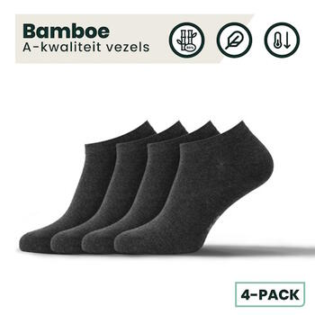 BAMBOOSA JORDAN Sneaker Sokken Antraciet 4 pack