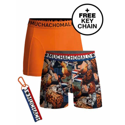Muchachomalo Dutch Lion oranje/print jongens boxershort
