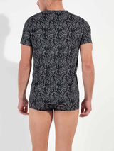 HOM Himeros zwart/print shirt