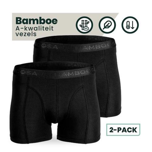 Bamboosa Lewis zwart bamboe boxershort