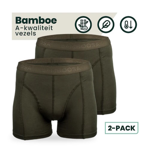 Bamboosa Lewis khaki bamboe boxershort