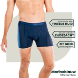 Bamboosa Lewis marine blauw bamboe boxershort