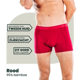 Bamboosa Lewis rood bamboe boxershort