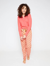 Charlie Choe Flower Power roze/print pyjamabroek