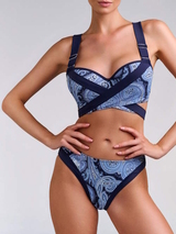 Marlies Dekkers Badmode Cache Coeur blauw/print voorgevormde bikinitop