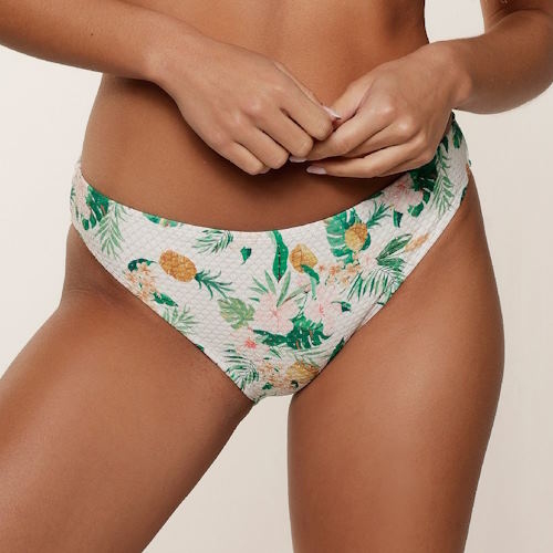 LingaDore Beach Tropical Botanic wit/print bikini broekje