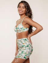 LingaDore Beach Tropical Botanic wit/print rok